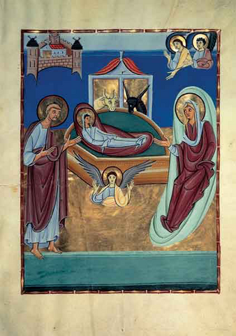 Julekort Kristi fødsel ikonmotiv